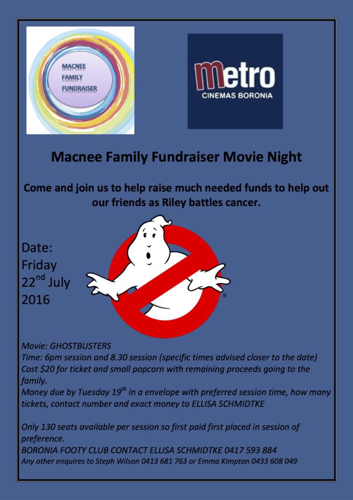Macnee Family Fundraiser poster bfc