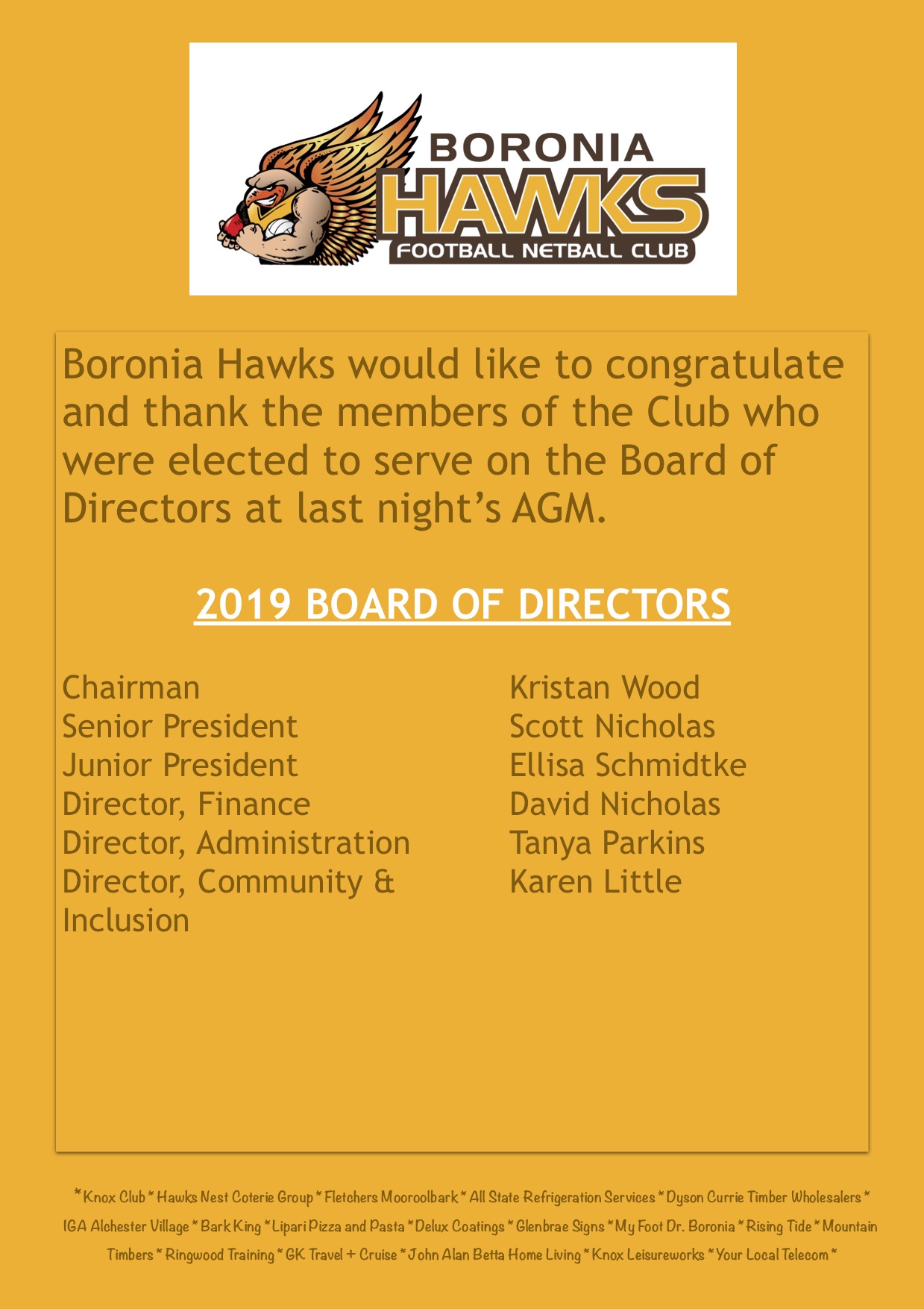 2019 Board