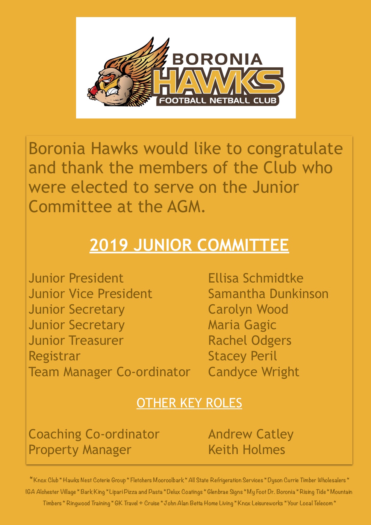 2019 Junior Committee